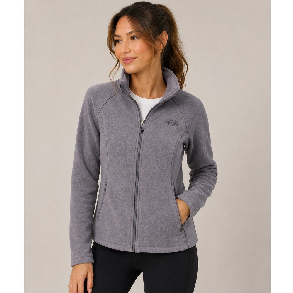 The North Face Women's Agave Full-Zip TKA Superstretch Fleece Jacket Gray Small